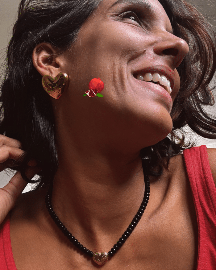 Boucle d'oreille en acier inoxydable en forme de coeur de taille XXL